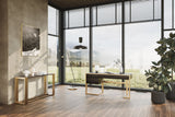 Fauna Modern Wenge and Brass Console Table