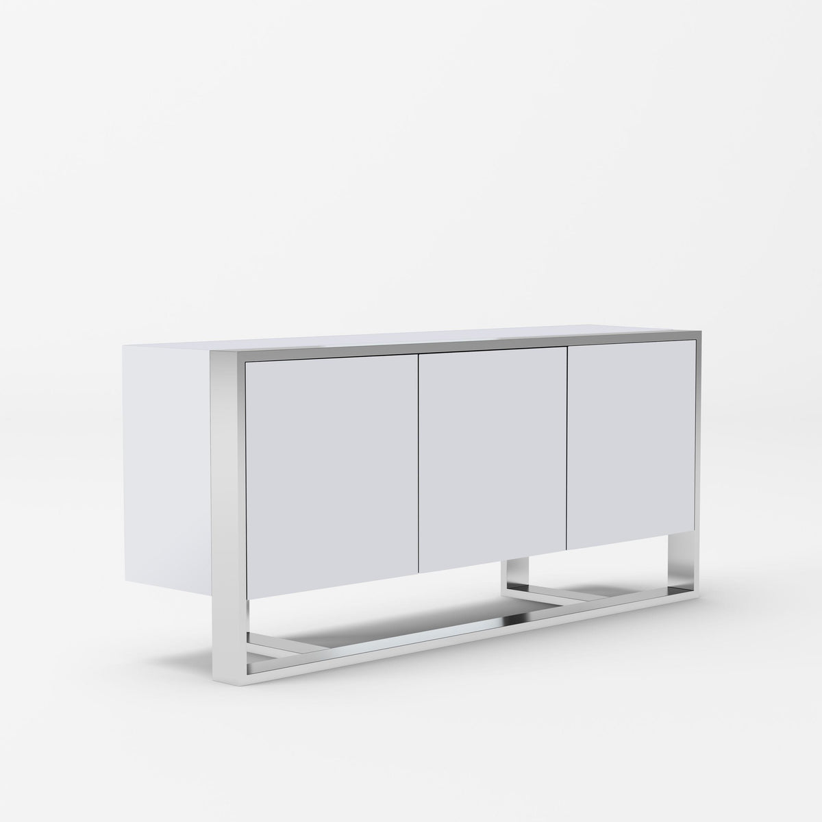 Fauna Modern White High Gloss & Stainless Steel Buffet