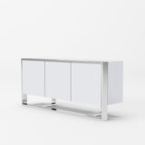 Fauna Modern White High Gloss & Stainless Steel Buffet