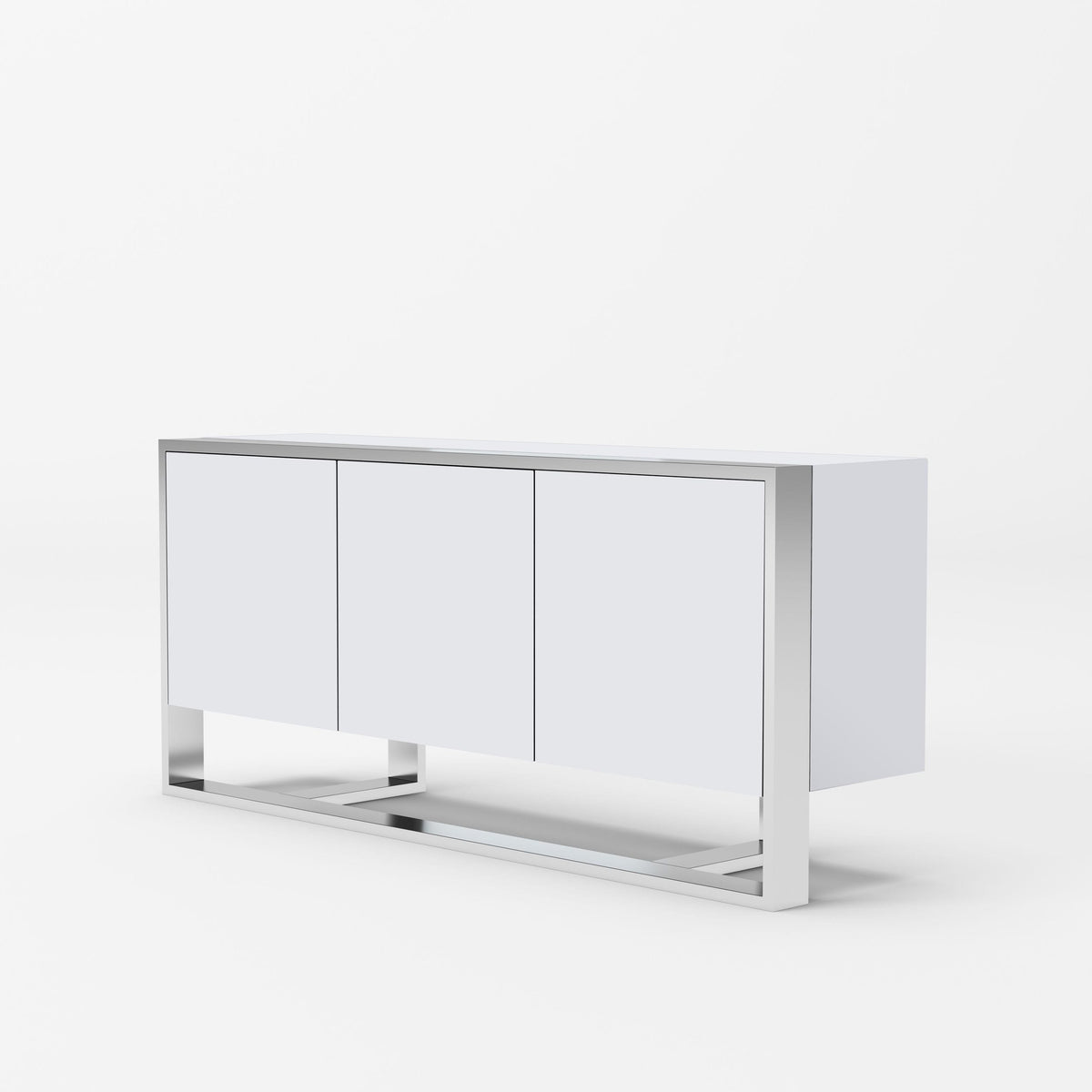 Fauna Modern White High Gloss & Stainless Steel Buffet
