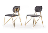 Carol Modern Grey Fabric Dining Chair (Set of 2)