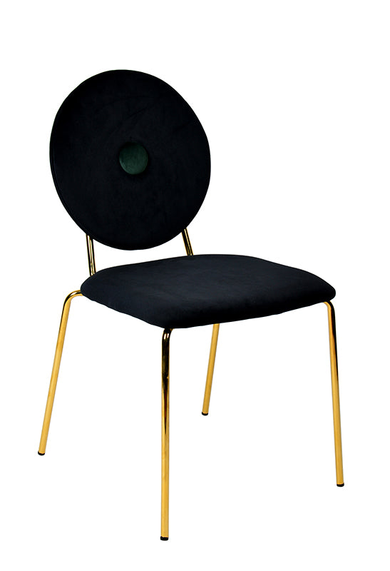 Justine Modern Black & Green Velvet Dining Chair
