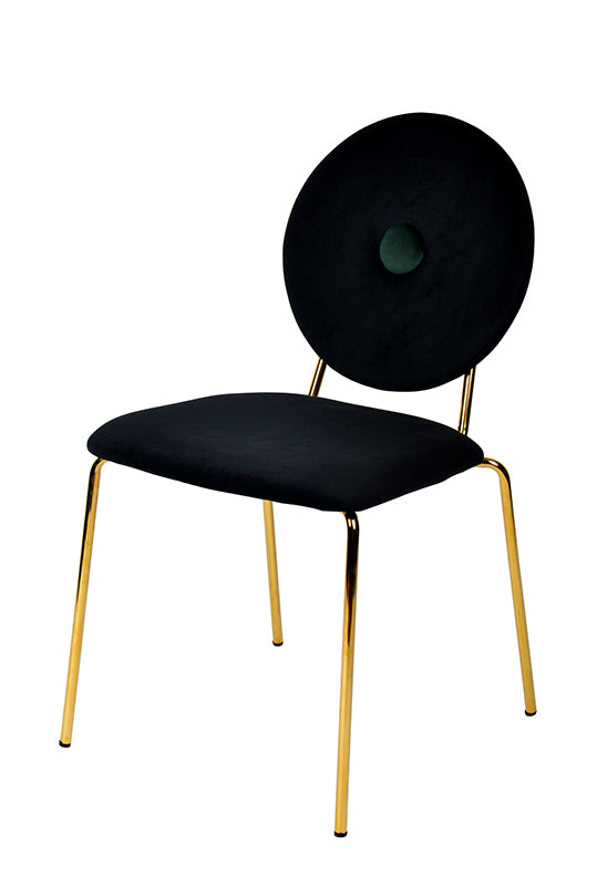 Justine Modern Black & Green Velvet Dining Chair