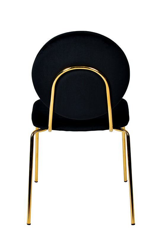 Justine Modern Black & Green Velvet Dining Chair