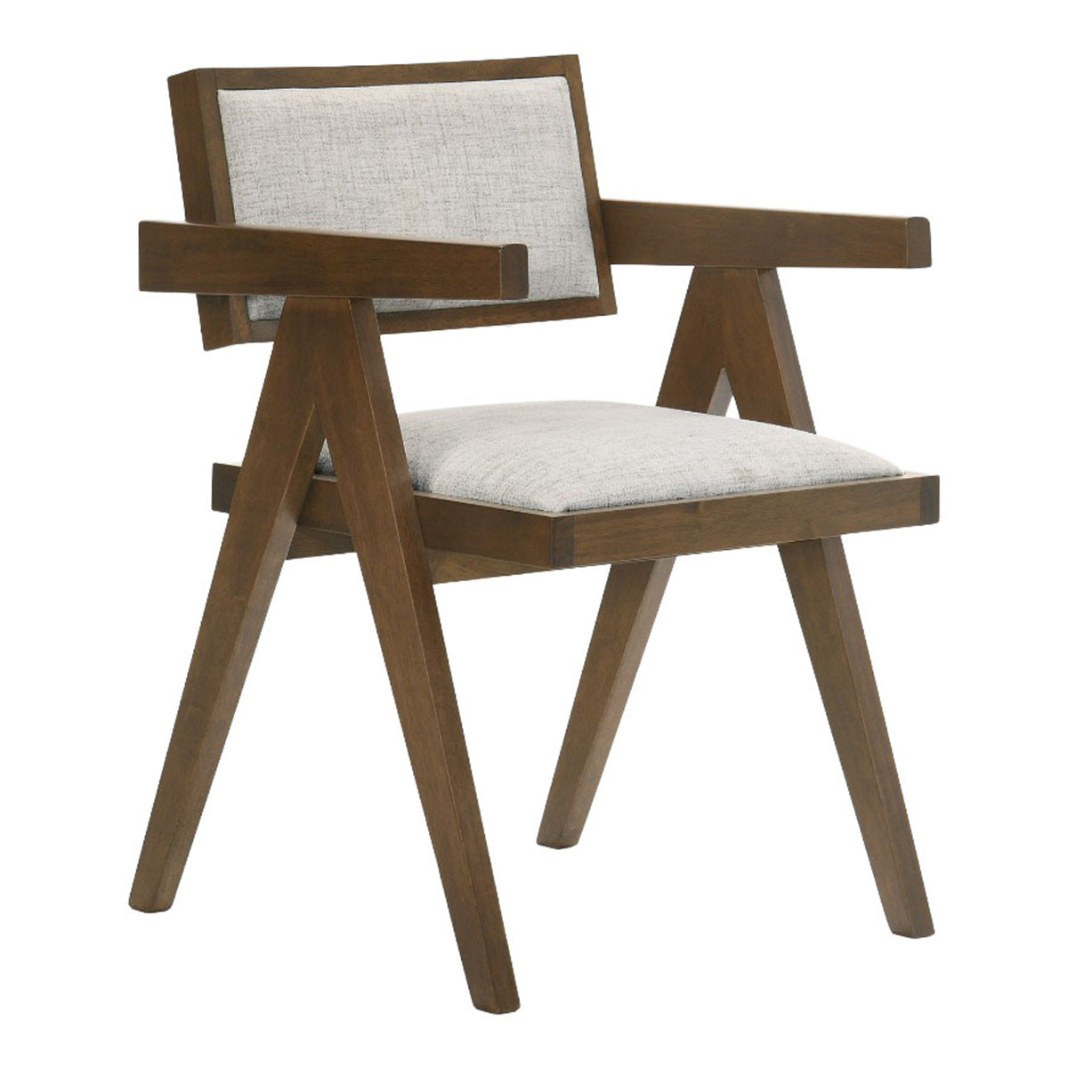 Fern Modern Walnut and Beige Dining Chair Set of 2