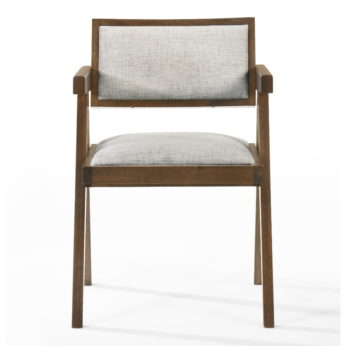 Fern Modern Walnut and Beige Dining Chair Set of 2