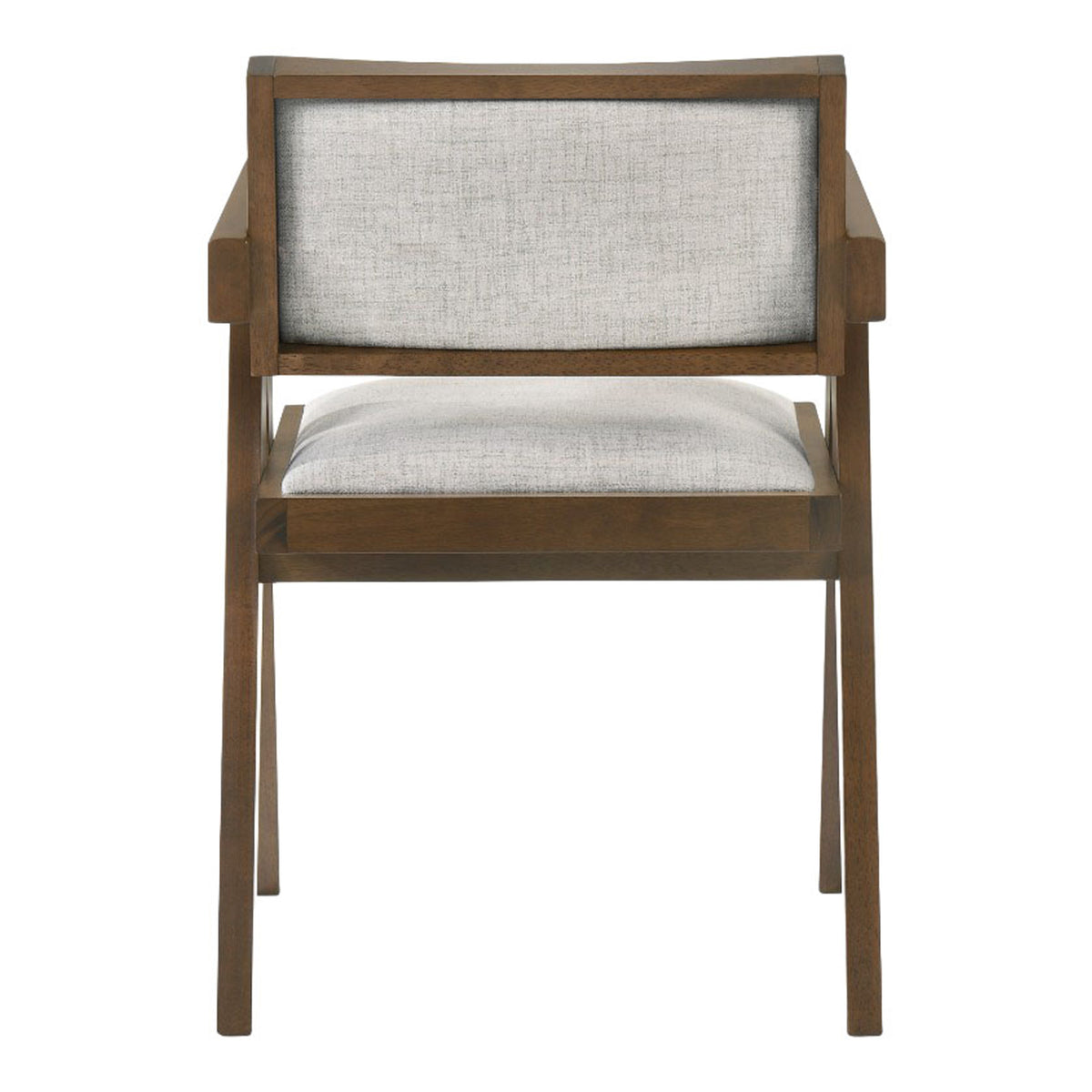 Fern Modern Walnut and Beige Dining Chair Set of 2