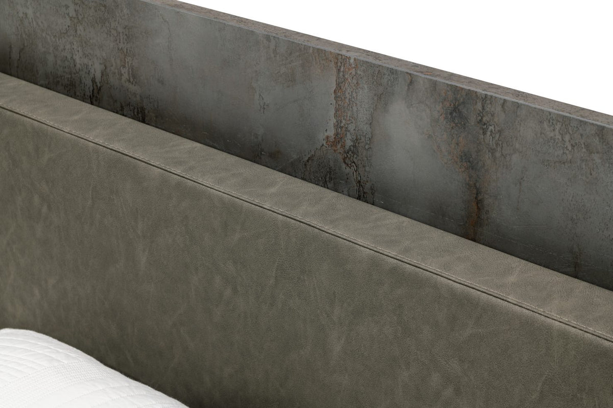 Ferrara Eastern King Modern Volcano Oxide Grey Bed with Nightstands