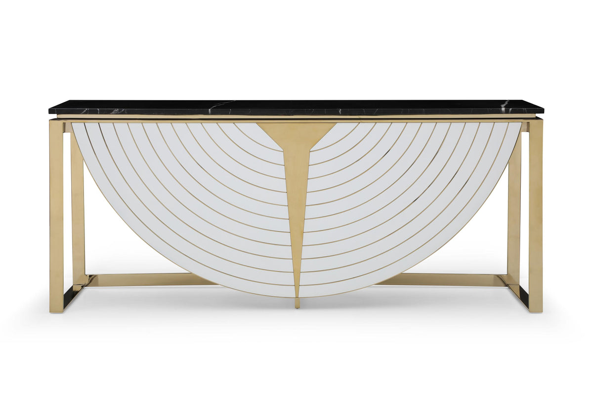 Flavio Gold + Marble Console Table