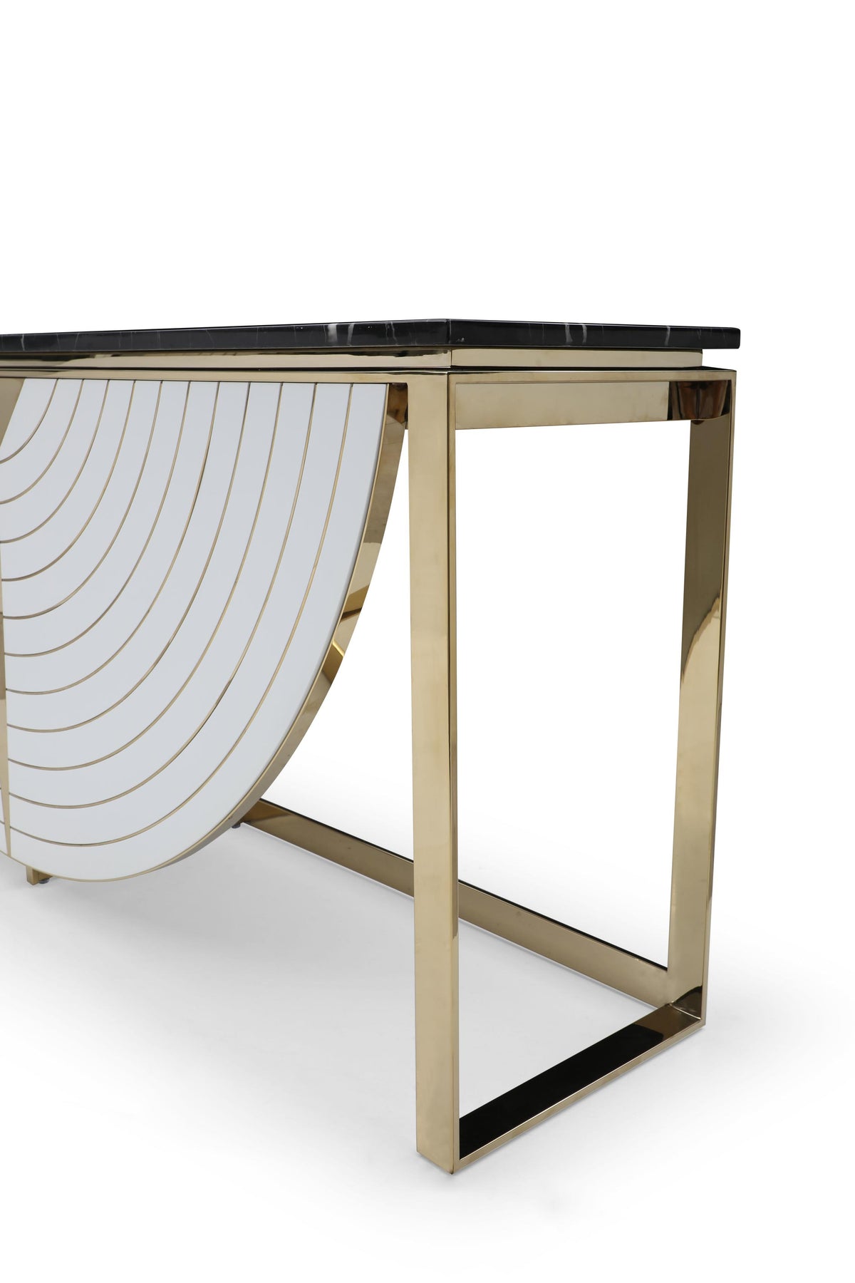 Flavio Gold + Marble Console Table