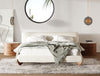 Fleury Contemporary Cream Fabric and Walnut Bed-queen