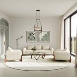 Lassen Modern Glass & Walnut Coffee Table