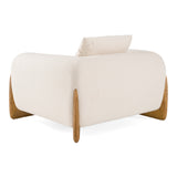 Fleury Contemporary Cream Fabric and Walnut Lounge Chair