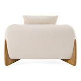 Fleury Contemporary Cream Fabric and Walnut Lounge Chair