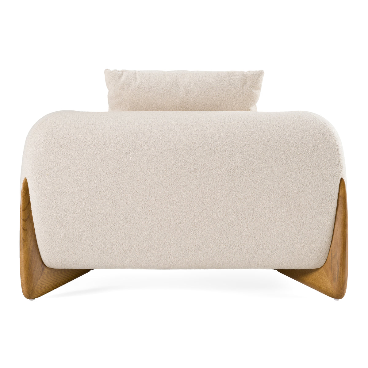 Fleury Contemporary Cream Fabric and Walnut Lounge Chair