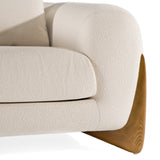Fleury Contemporary Cream Fabric and Walnut Lounge Chair