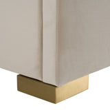 Florence Modern Beige Velvet + Leatherette Bedroom Set