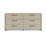 Florence Modern Beige Leatherette + Gold Dresser