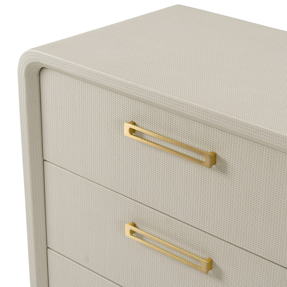 Florence Modern Beige Leatherette + Gold Dresser