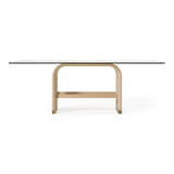 Florence Modern Glass + Natural Oak + Gold Dining Table