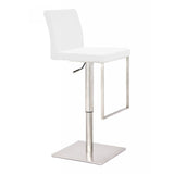 Folsum Modern White Adjustable Bar Stool