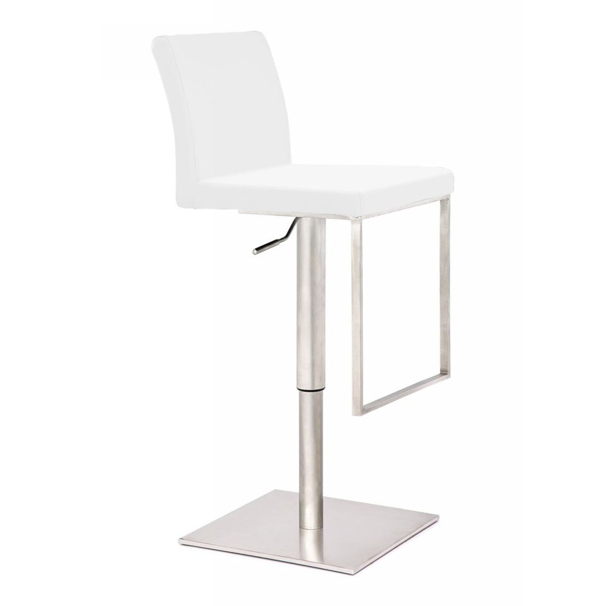 Folsum Modern White Adjustable Bar Stool