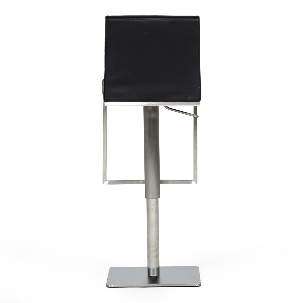 Folsum Modern Black & Brushed Stainless Steel Adjustable Bar Stool
