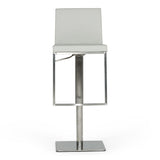 Folsum Modern Light Grey & Brushed Stainless Steel Adjustable Bar Stool