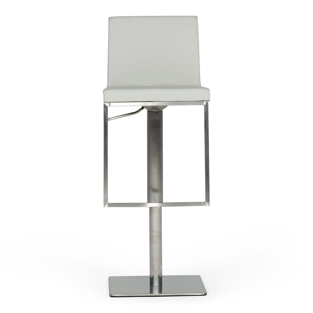 Folsum Modern Light Grey & Brushed Stainless Steel Adjustable Bar Stool