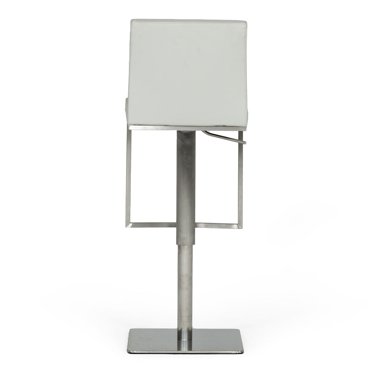 Folsum Modern Light Grey & Brushed Stainless Steel Adjustable Bar Stool
