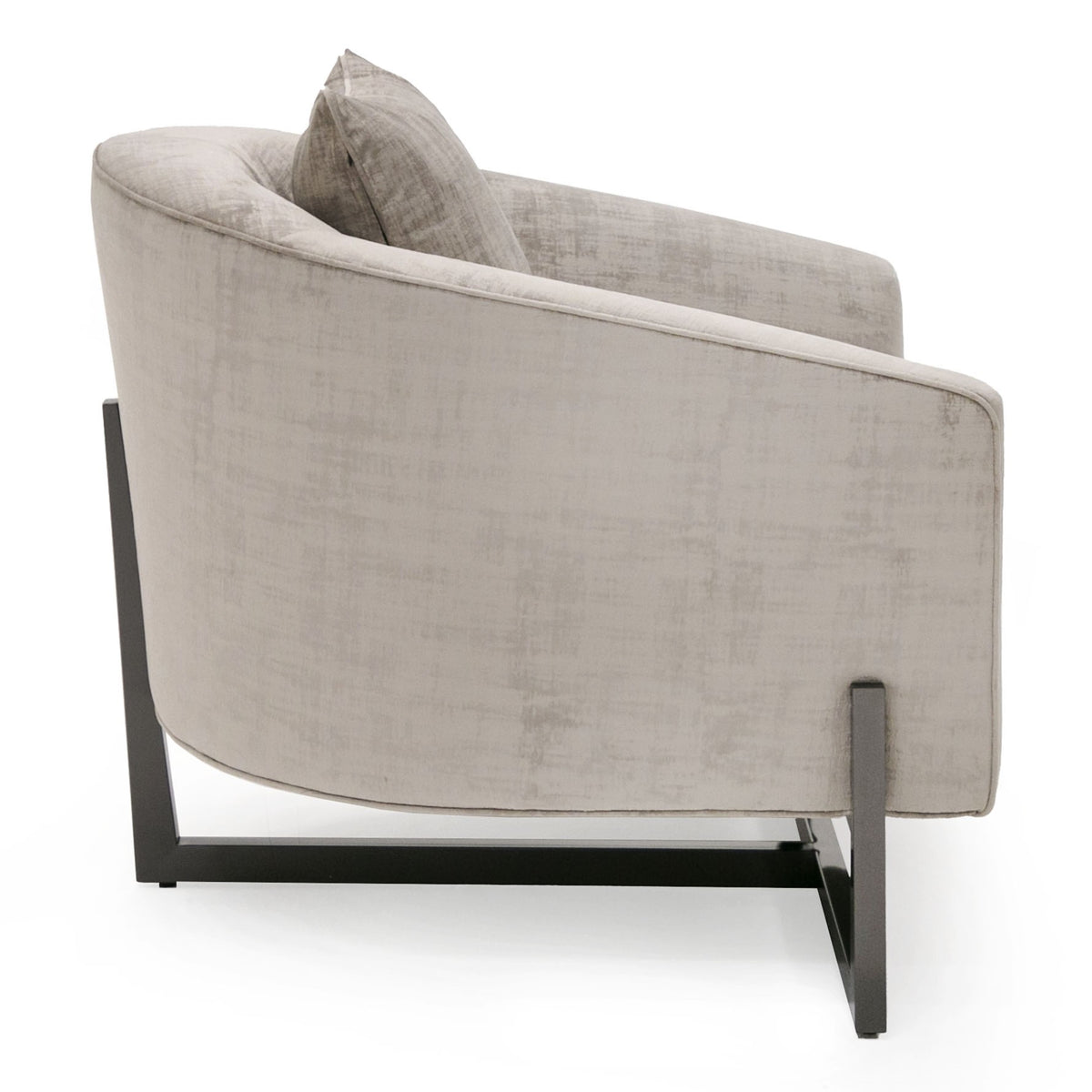Forbis Contemporary Light Grey Fabric + Bronze Accent Chair