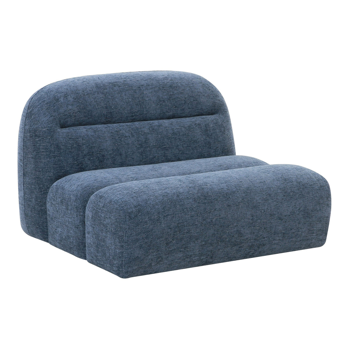 Forman Modern Blue Fabric Modular Armless Sectional Seat