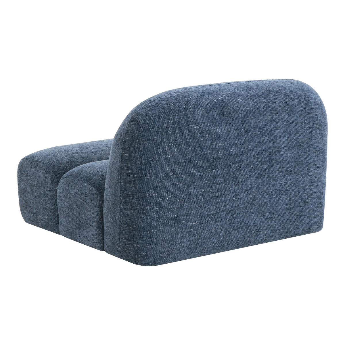 Forman Modern Blue Fabric Modular Armless Sectional Seat