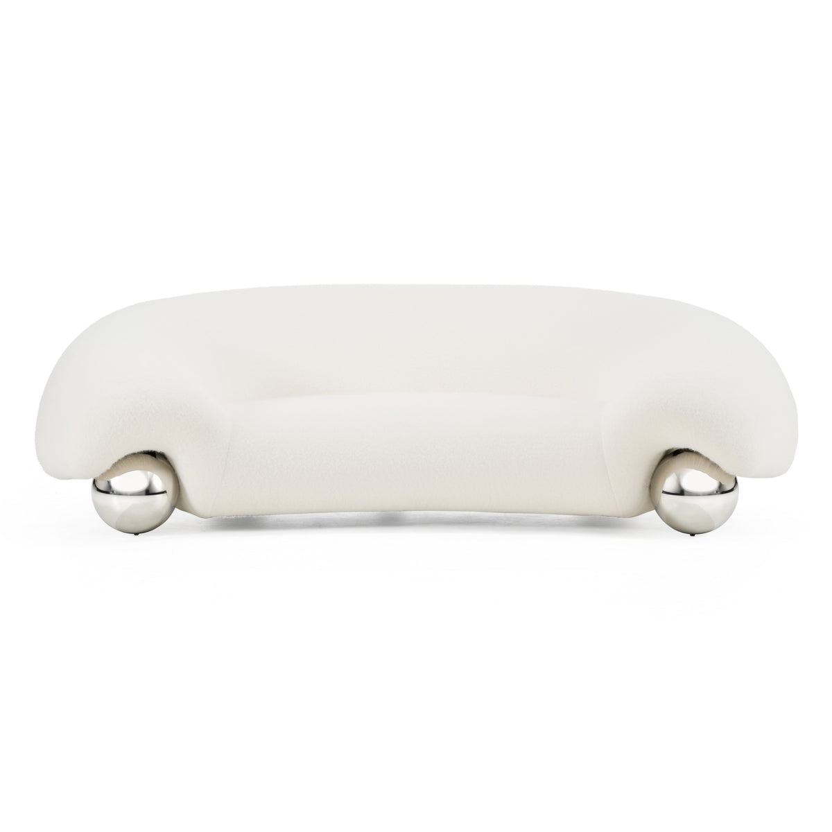 Fortune Contemporary White Fabric Sofa