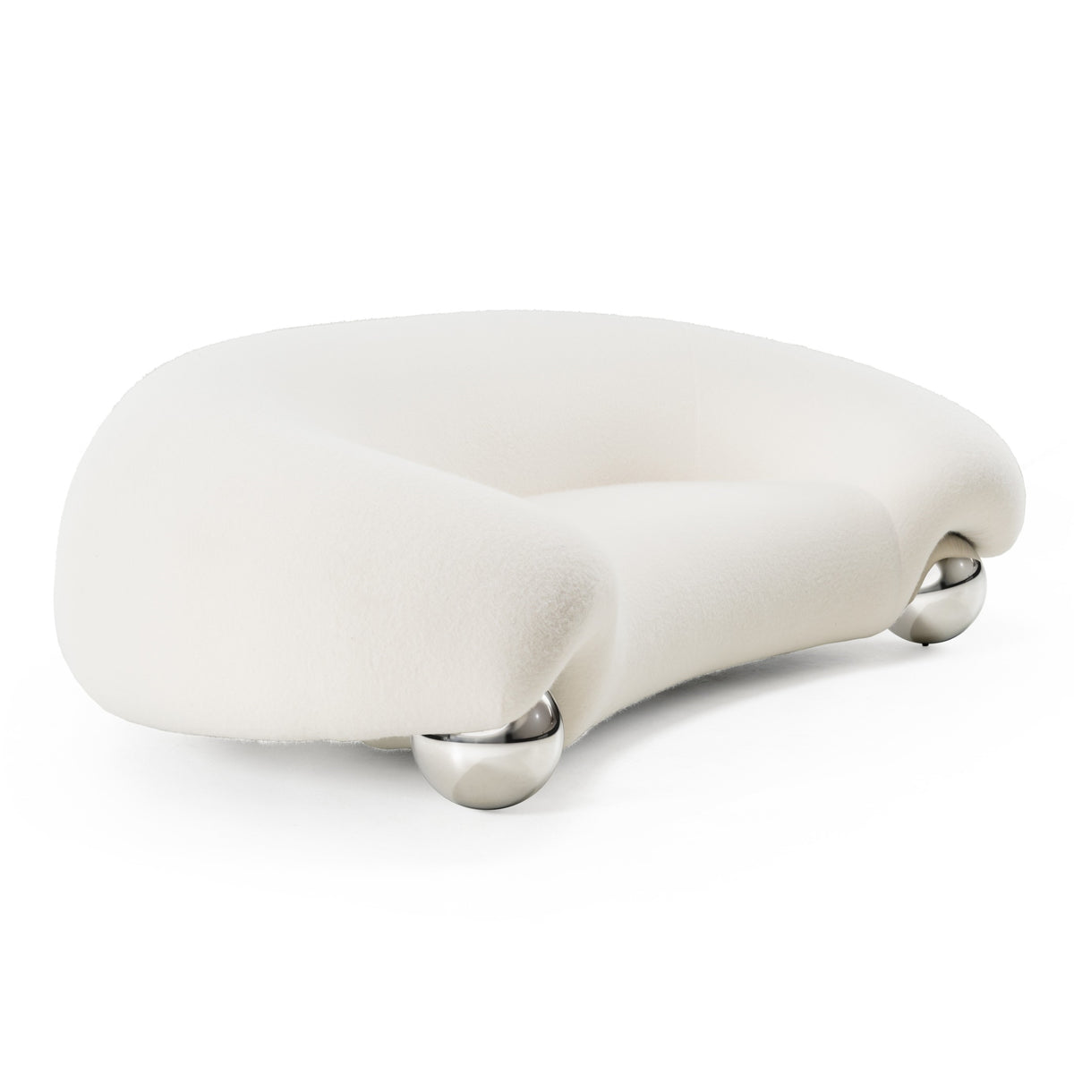 Fortune Contemporary White Fabric Sofa