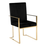 Fowler Modern Black Velvet Dining Chair