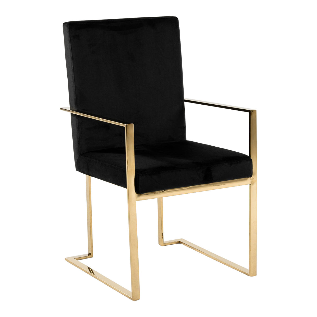 Fowler Modern Black Velvet Dining Chair