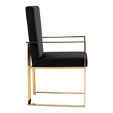 Fowler Modern Black Velvet Dining Chair