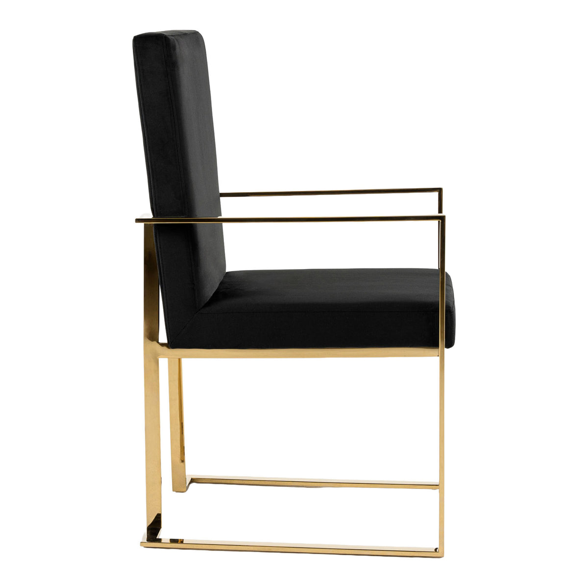 Fowler Modern Black Velvet Dining Chair