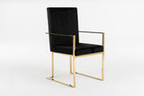 Fowler Modern Black Velvet Dining Chair