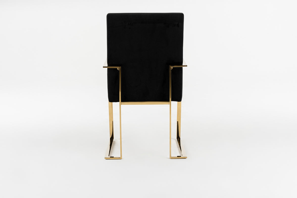 Fowler Modern Black Velvet Dining Chair