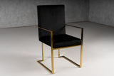 Fowler Modern Black Velvet Dining Chair