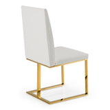 Frankie Contemporary White & Gold Dining Chair