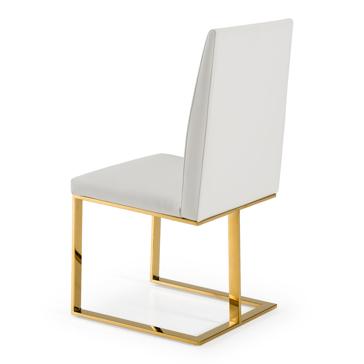 Frankie Contemporary White & Gold Dining Chair