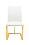 Frankie Contemporary White & Gold Dining Chair