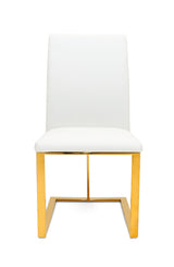 Frankie Contemporary White & Gold Dining Chair
