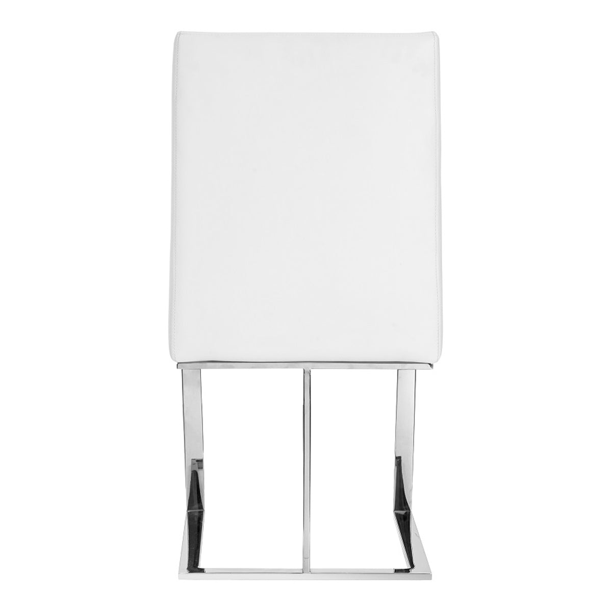 Frankie Modern White & Brushed Stainless Steel Dining Chair