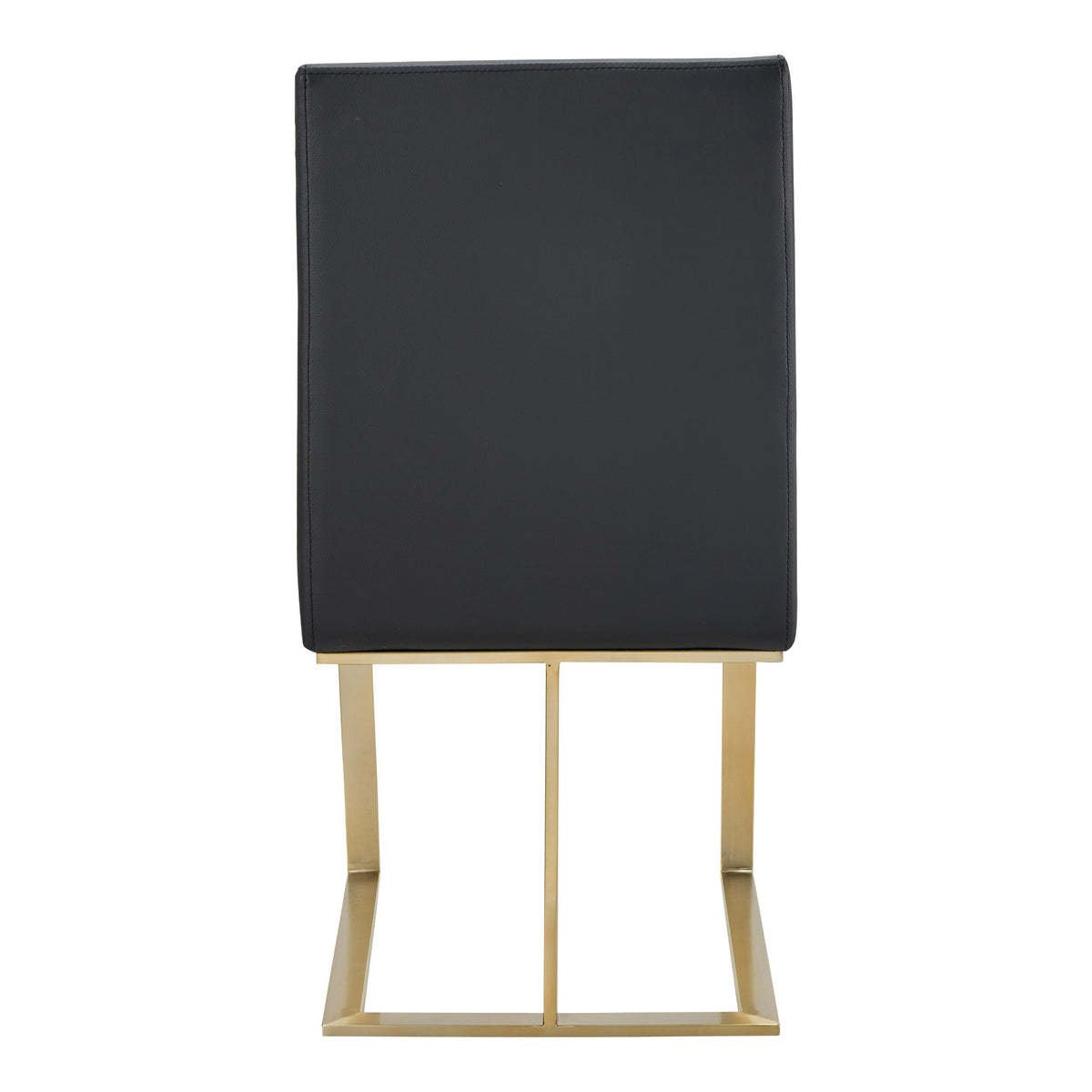 Frankie Modern Dark Grey Vegan Leather + Antique Brass Dining Chair