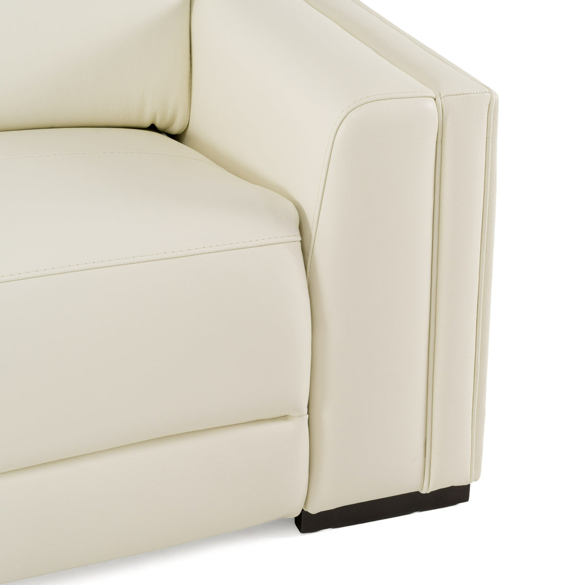 Frazier Modern White Leather Sectional Sofa with 3 Recliners