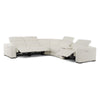 Frazier Modern White Leather Sectional Sofa with 3 Recliners + Console